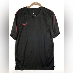 Nike Men's dri-fit Black Tee with Red Accents size medium